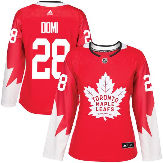 2017 NHL Toronto Maple Leafs women #28 Tie Domi red jersey->->Women Jersey